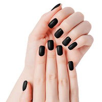 FACES CANADA Ultime Pro Splash Instant Manicure - Charcoal | 16 Pcs Press On Nail Extensions | Artificial Fake Nail Set | Long lasting and Durable | Lightweight & Comfortable