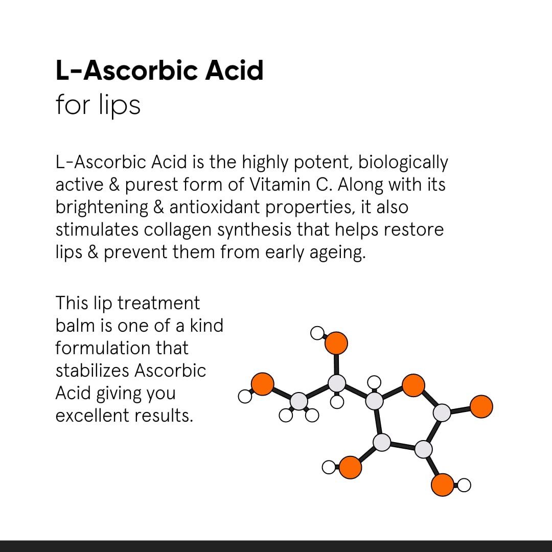 Minimalist 8% L-Ascorbic Acid Lip Treatment Balm with Vitamin E, Radianskin & Glycerine for Pigmented & Dark Lips | For Women & Men | 12 gm
