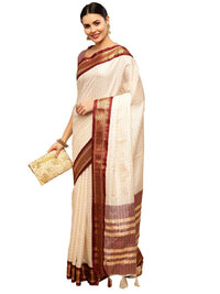 Satrani Women's Poly Silk Woven Saree With Unstitched Blouse Piece