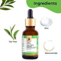 Pilgrim Tea Tree Acne Clarifying Kit | Tea Tree Gel face wash with 1% Salicylic & CICA Face wash with brush 120ml, 2% Niacinamide Toner 100ml, 10% Niacinamide Blemish Remover Serum 30ml | Women & Men
