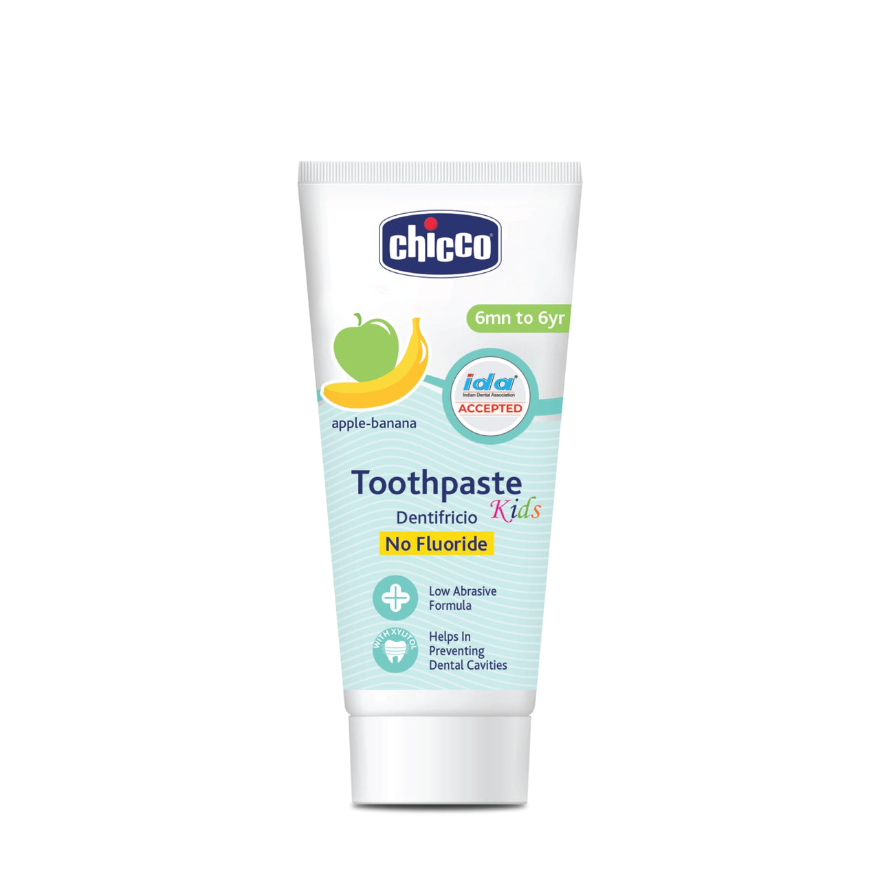 Chicco Toothpaste Apple-Banana (50ml) and Strawberry (50ml) Combo (100ml total)