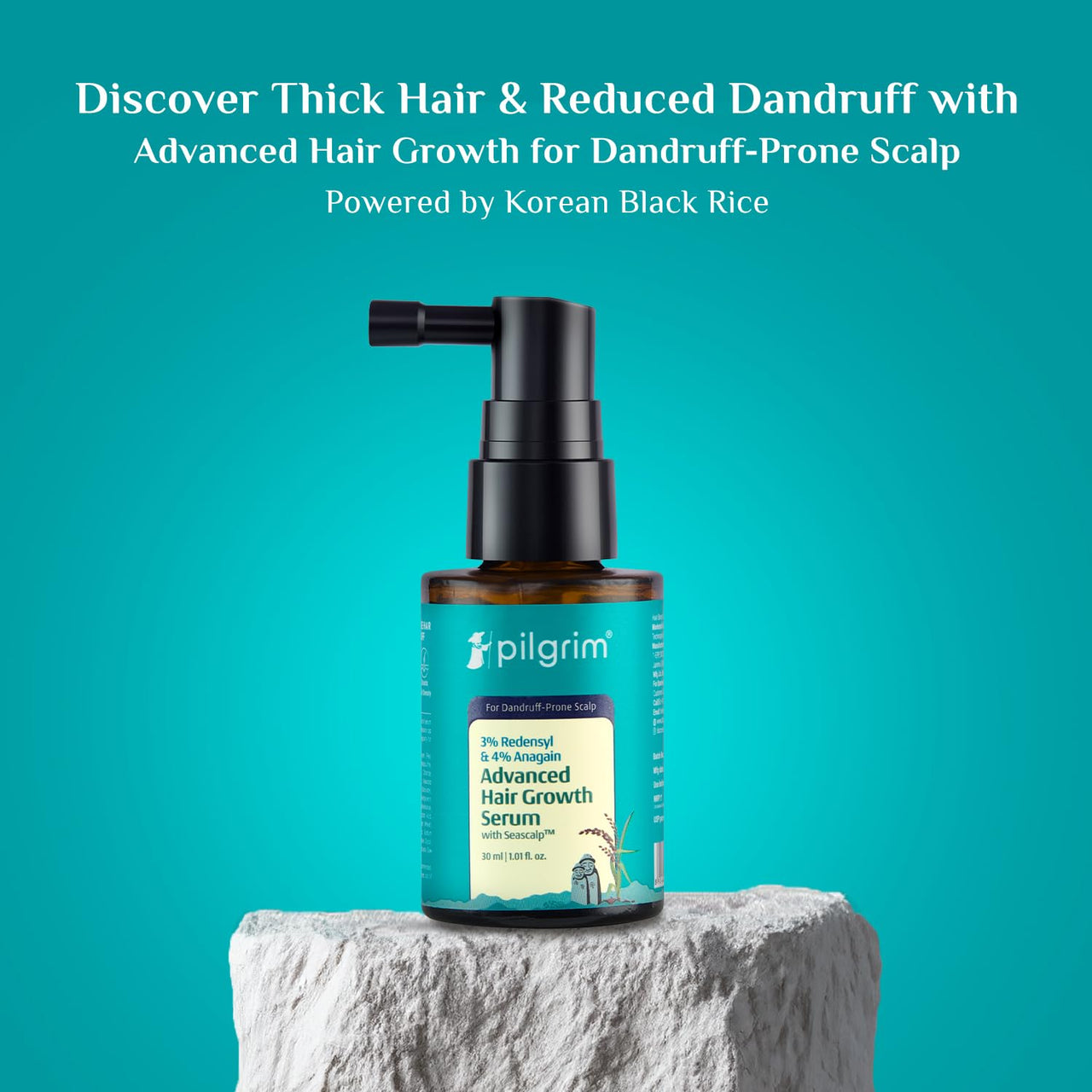 Pilgrim 3% Redensyl & 4% Anagain ADVANCED HAIR GROWTH SERUM (30 ml) For Dandruff-Prone Scalp | Controls Dandruffs, Hair Fall, Stimulates Hair Growth, Increase Hair Density | For All Men & Women