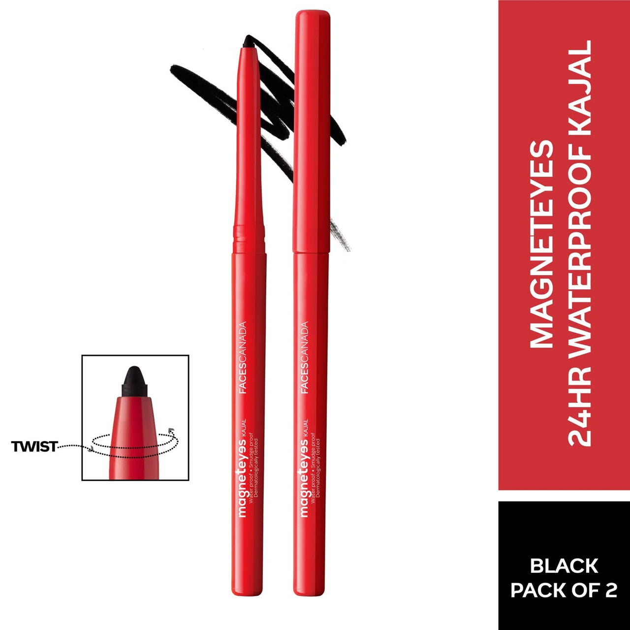 FACESCANADA Comfy Matte Liquid Lipstick - Note To Self 07, 3 Ml, Magneteyes Kajal - Black, 0.35G (Pack Of 2) | 24 Hr Long Stay