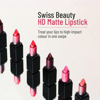 Swiss Beauty Hd Matte Pigmented Smudge Proof Lipstick | Creamy Matte Long Stay Lipstick | Peach Day, 3.5g
