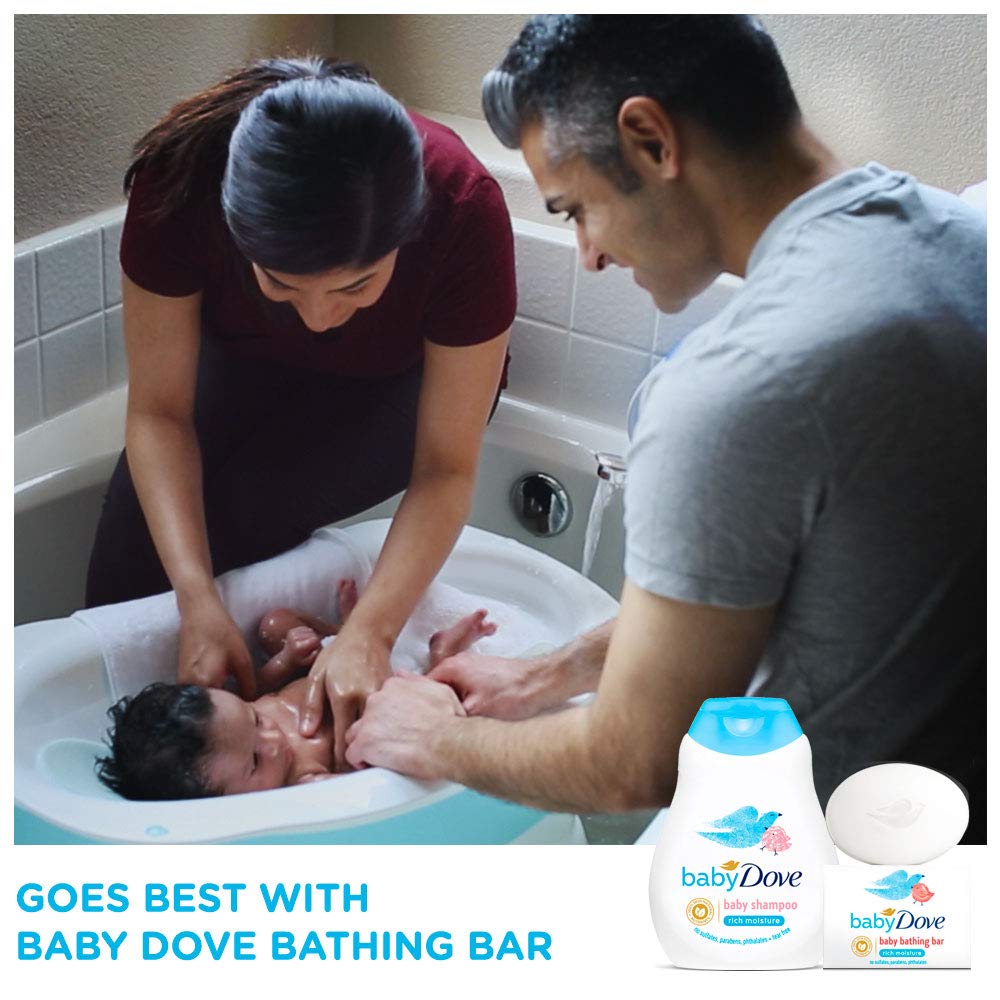 Baby Dove Rich Moisture Baby Lotion 200 ml, No Tears Baby Shampoo 200ml and Hair to Toe Baby Wash 200 ml, Hypoallergenic, No Sulphates, No Parabens