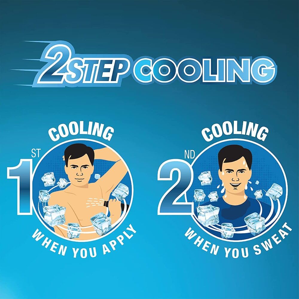 Navratna Maxx Cool Talc | Talcum Powder | Body Odour Protection & Strong Cooling Effect | Long Lasting Freshness & Fragrance, 400gm