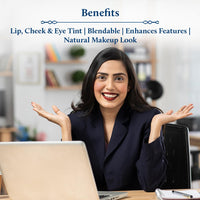 Blue Nectar Lip Tint Balm for Deep Wine Tinted Lips | Natural Beetroot Lip Balm Moisturizer for Dry Skin with Organic Ghee & Shea Butter | Long Lasting Hydrating Lip Tint (10g)