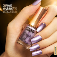 Lakmé Chrome Metallic Finish Nail Paint, Nail Magenta 6Ml