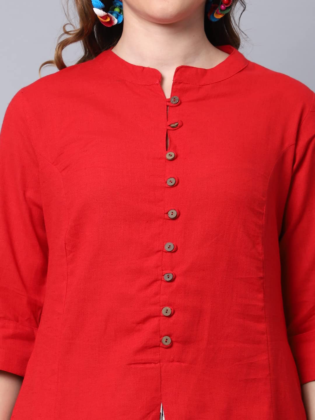 Pistaa's  Women Cotton Printed Cut Regular Kurta