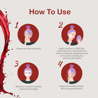 GLAMVEDA Red Wine Peel Off Mask - Anti-Aging, De-Tan & Glowing Skin Treatment. Removes Blackheads, Dark Spots, Minimizes Wrinkles, Suitable for All Skin Types, 100g