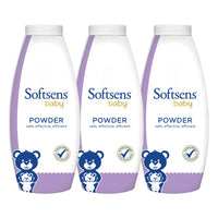 Softsens Baby Powder|Enriched with Patchouli & Olive|Soothes & Moisturises Baby’s Skin|Mild,Dermatologically Tested,Hypoallergenic & Paraben-Free|200g (Pack of 3)