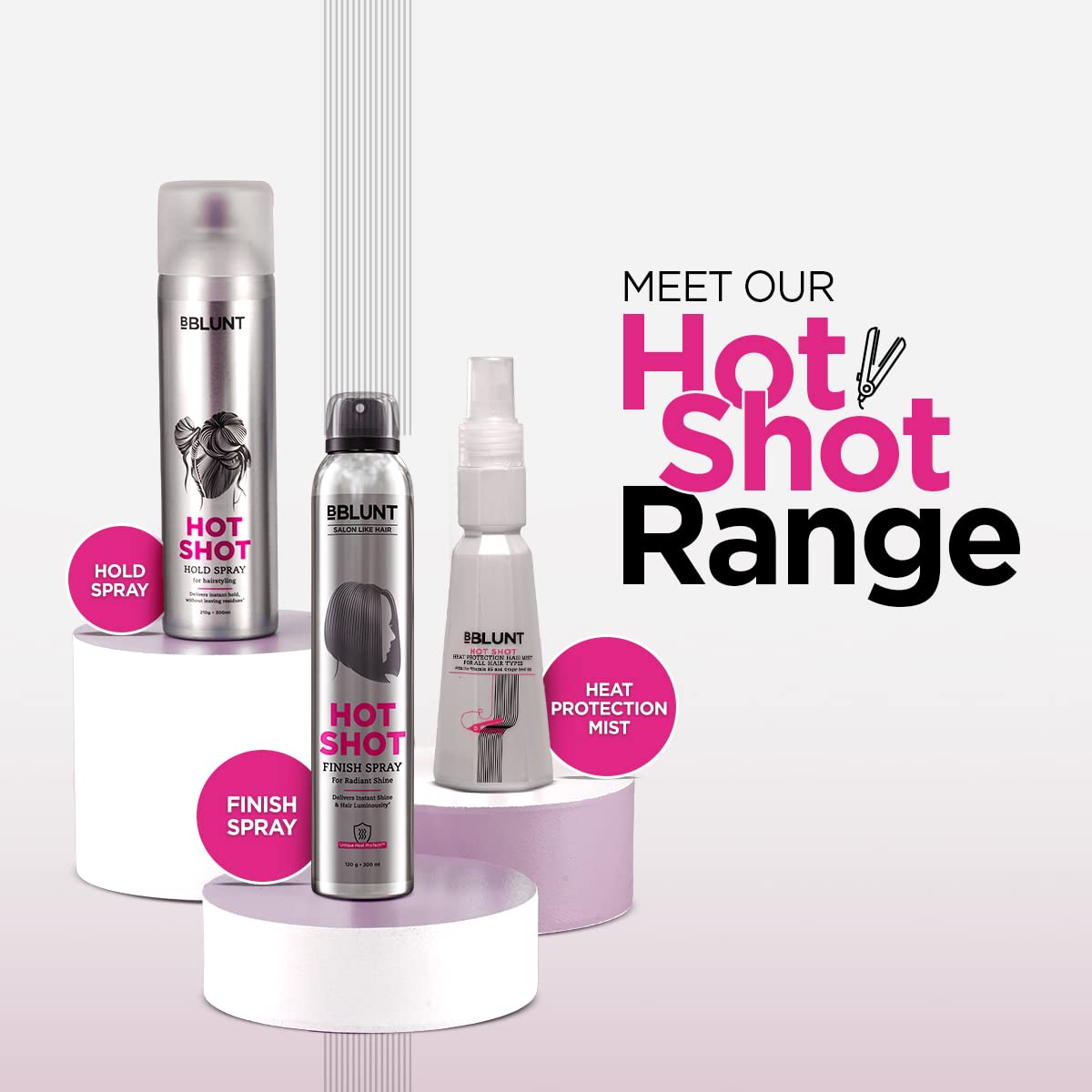 BBlunt Hot Shot Finish Spray For Radiant Shine - 200 ml | Designed for Indian Hair | For Men & Women