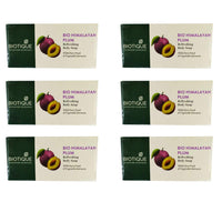 Biotique Each Combo Pack Contains 6 Himalayan Plum Soap Revitalizing Body Soap, 150g