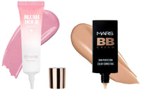 MARS Liquid Blush Hour | Dewy-Matte Finish | Highly Pigmented | Lightweight & Long-Lasting Formula | Effortless Application (12 ml) (03-SUNKISSED) BB Cream Lightweight Foundation (30 ml) (Tan)