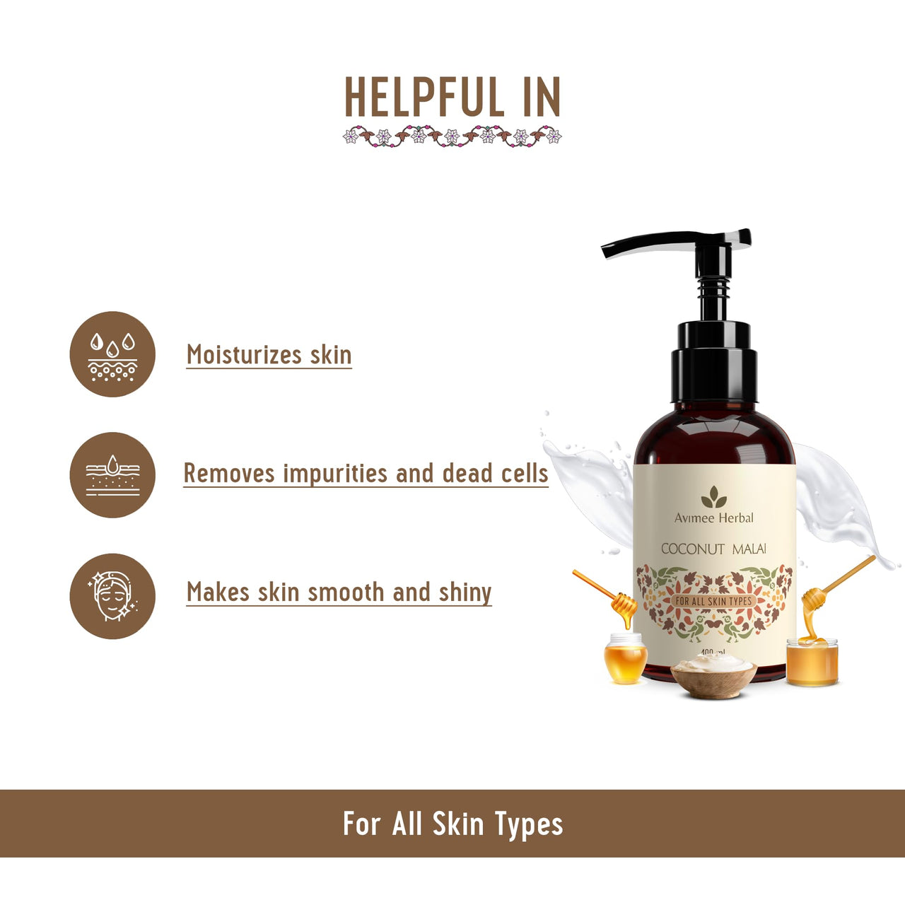 AVIMEE HERBAL Coconut Malai Cream | For Healthy Skin And Hair | 100 Ml