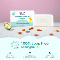 CITTA Gentle Baby Bathing Bar for Sensitive Skin | Newborn & Kids | Cleansing & Moisturizing | 100% Soap Free, Tear-Free,75 gm