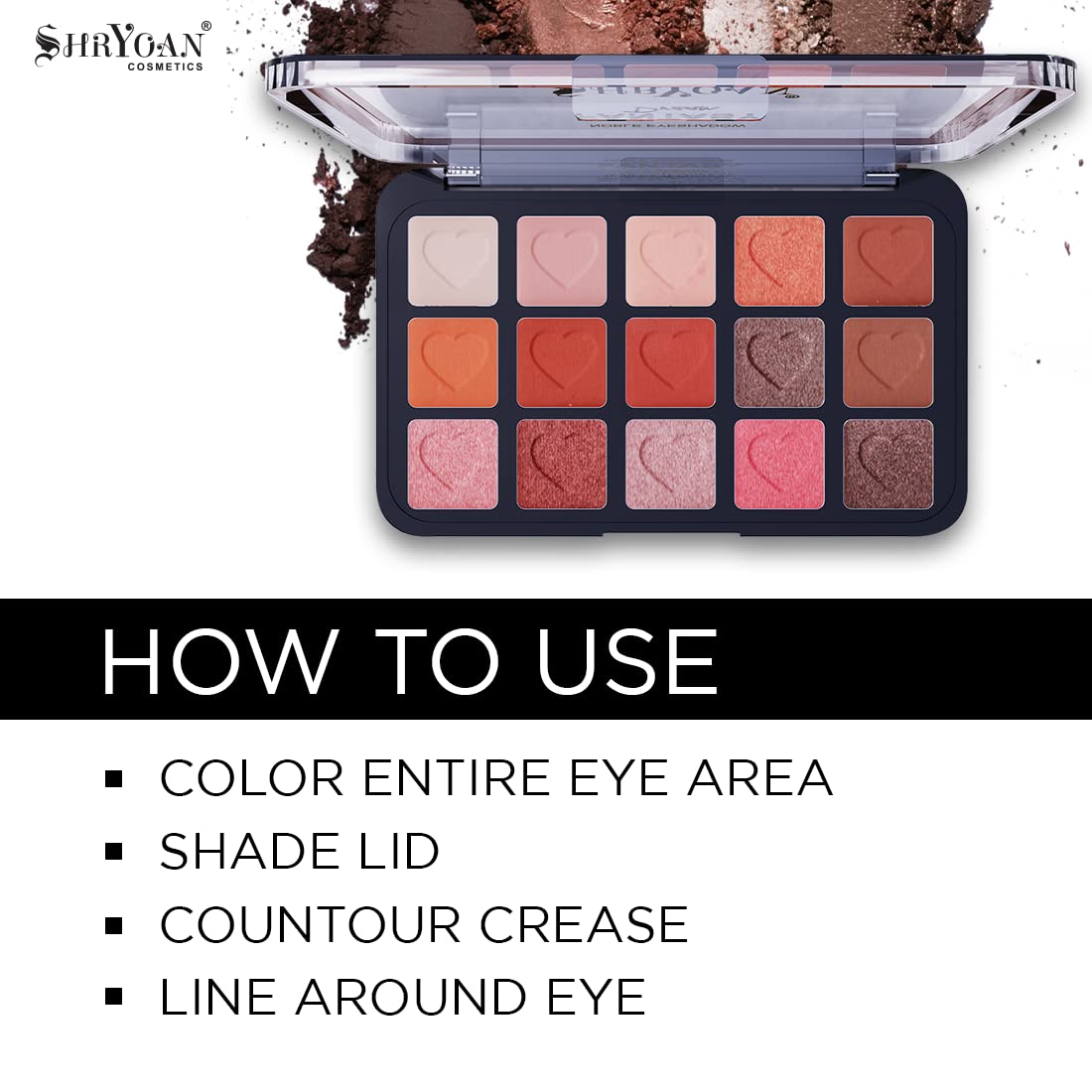 Shryoan Fantasy Dream 15-Color Noble Eyeshadow Palette | Highly Pigmented, Easily Blendable and Matte Finish, For Creative Eye Look (Shade-02)