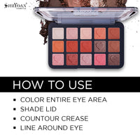 Shryoan Fantasy Dream 15-Color Noble Eyeshadow Palette | Highly Pigmented, Easily Blendable and Matte Finish, For Creative Eye Look (Shade-02)
