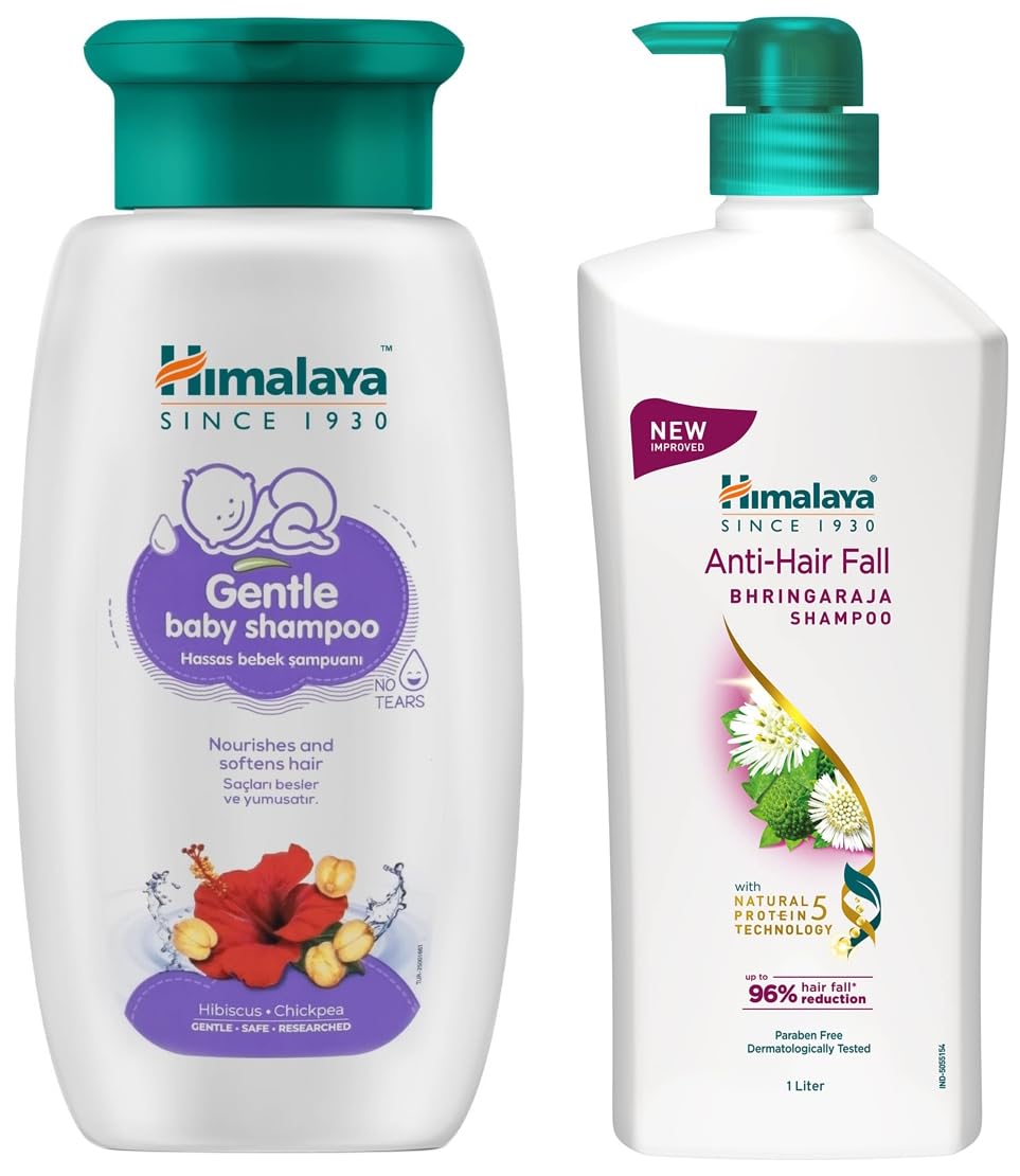 Himalaya Anti Hair Fall Shampoo with Bringaraja, 1000 ml and Himalaya Baby Shampoo (400 ml)