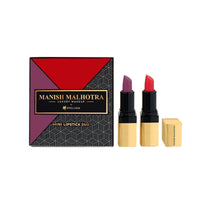 MyGlamm Manish Malhotra Soft Matte Mini Lipstick Set - Sundowner - 1.5g (Set of 2) | Purple & Blood Red Shade Lipsticks Combo | Long Lasting Creamy Matte Finish