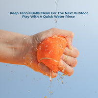 Best Pet Supplies Squeaky Tennis Balls for Dogs, 4-Pack, Heavy-Duty Interactive Pet Toys for Throwing and Fetching, Supports Exercise and Natural Behavior Training, Durable - Large