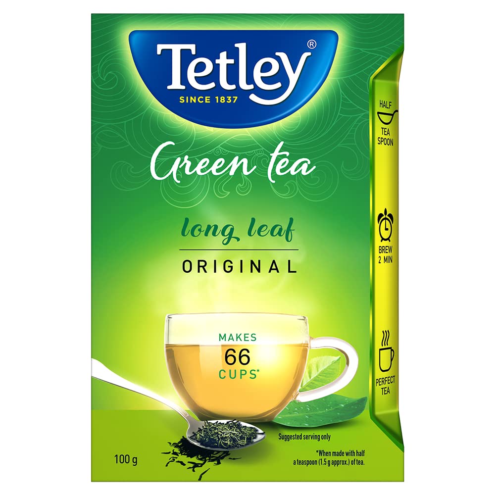 Tetley Long Leaf Original | All-Natural Green Tea With Anti-Oxidants | Green Tea | 500G & Long Leaf Original | All-Natural Green Tea With Anti-Oxidants | Green Tea | 100G - Loose Leaves