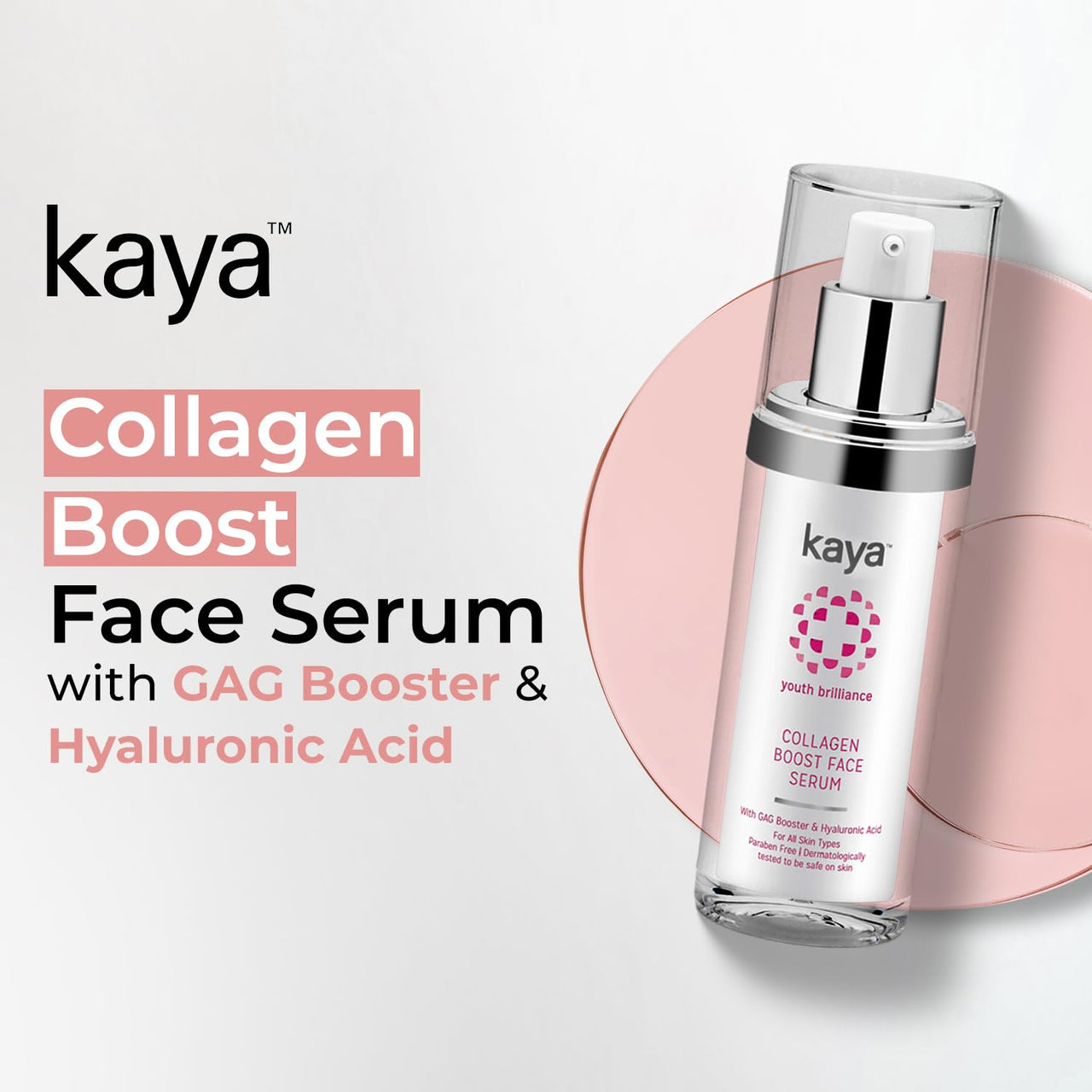 Kaya Clinic Collagen Boost Face Serum, Fine Lines & Wrinkles Reduction, Collage Booster, Light Weight Face Serum, Hydration, 30ml