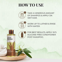 Just Herbs Ayurvedic Silky Strength Anti Dandruff & Hairfall Shampoo For Men & Women - Suitable For Dry Hair Scalp, Sulphate & Paraben Free 200 Ml