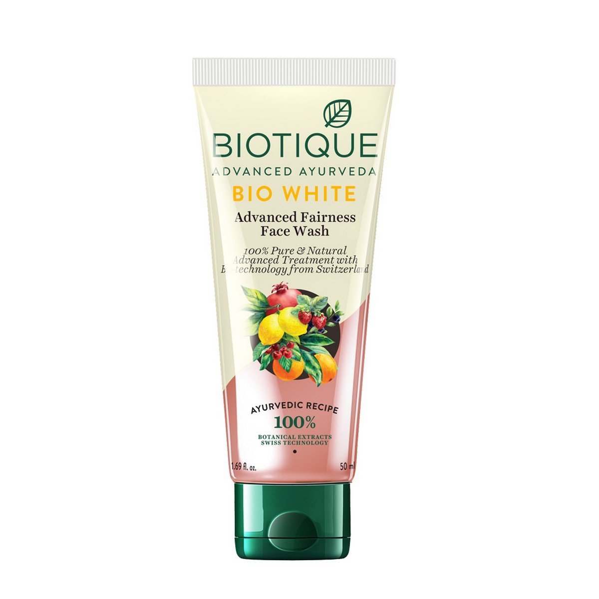 Biotique Bio Fruit Whitening Lip Balm, 12G And Biotique Bio White Advanced Fairness Face Wash, 150Ml