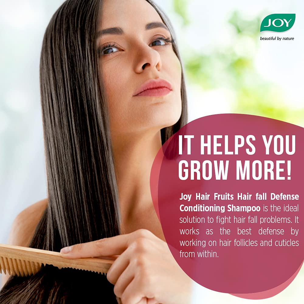 Joy Hair Fruits Hairfall Defense Conditioning Shampoo Enriched with Pomegranate & Strawberry, 650 ml