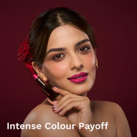 Pilgrim Matte Me Up Bullet Lipstick 4.2g | Creamy, Lightweight, Bold, Non Drying | SPF 30 | Enriched With Hyaluronic Acid & Spanish Squalane | Lipstick for dusky skin tone | Forbidden Pink-13