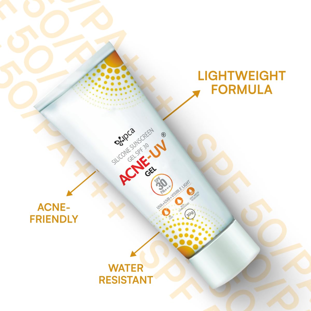 ACNE-UV Gel Sunscreen SPF 30 PA+++ | 30g (Pack 2) Sunscreen for Oily Skin Women & Men | Non-Comedogenic Silicone Gel | Visible Light Protection | Water Resistant | Suitable for All Skin Types