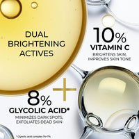 Streax Bright & Shine Face Serum, 30 ml|10% Vitamin C Serum|Brighter Skin in 3 Days|Serum for Glowing Skin| Reduces Dark Spots & Pigmentation|Niacinamide serum, Vitamin C Face Serum for Women & Men