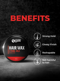 Beardo Stronghold Hair Wax, 100 gm (Pack of 2) | Crystal Hair Wax | Hair Wax Men | Styling Wax | Glossy Finish | Shine | Strong Hold | Hair Wax