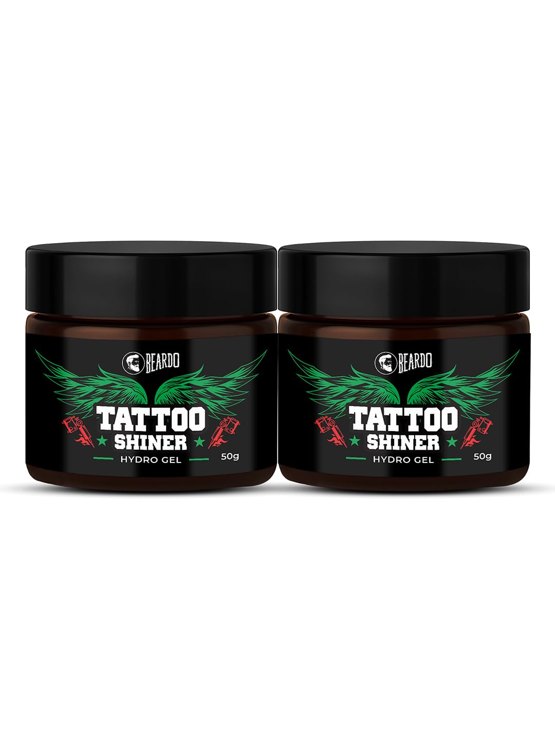 Beardo Tattoo Shiner Hydro Gel, 50g (Pack of 2) | Heals & Maintains Tattoo Ink | Tattoo Shiner for Men | Brighten & Shine Tatoo for Men