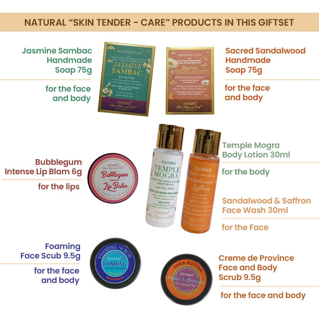 NYASSA Premium Bath and Body Treats Wooden Gift Set for Women & Men | Wooden Gift Box To Pamper Your Loved Ones | Perfect for Every Occasion | Pack of 7