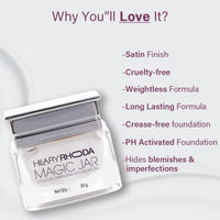 Hilary Rhoda Magic Jar Colour Changing Foundation Cream For All Skin Types | Buildable Coverage | Long Lasting & Weightless Formula | Crease-Free Foundation | Cruelty-Free | Satin Finish | 30G