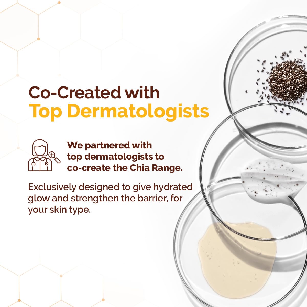 Mamaearth Chia Calming Sunscreen with Chia Seed & Ceramides for Hydrated Glow & Sun Protection - 50 g | SPF 50 PA++++ | Co-Created With Top Dermats | For Dry to Normal, Sensitive Skin | Healthy Skin Barrier