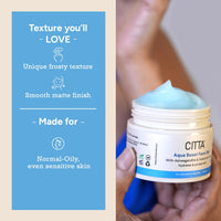 CITTA Aqua Boost Face Gel Moisturizer For Women & Men | India’s 1st Frosted Texture Face Gel Moisturizer For Normal To Oily Skin | 50 gm