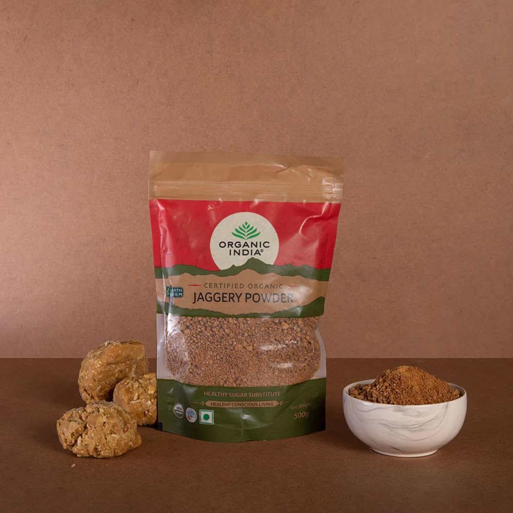 A TATA Product - Organic India Jaggery Powder - 500g, Pure & Natural, No Chemical Additives, Rich in Vitamins & Minerals, A Healthy Sugar Substitute