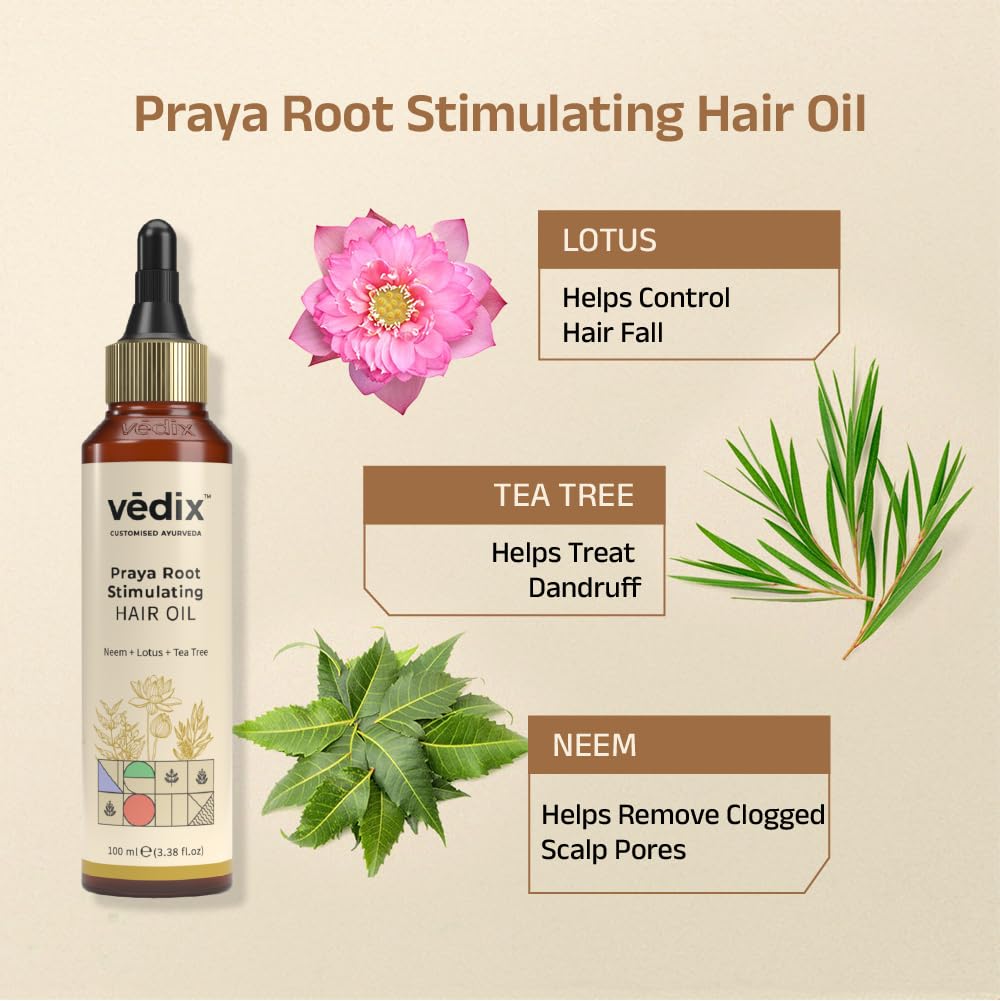 Vedix Ayurvedic Hair growth Kit | 5 product Kit | for Dry Hair, Dry Scalp, Wavy Hair | Vedix Hair Oil, Shampoo, Serum, Mask, Conditioner Set