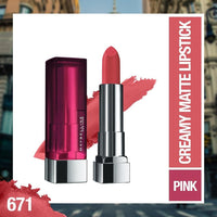 Maybelline New York Matte Lipstick, Intense Colour, 671 Heated Pink, 3.9g & Maybelline New York Compact Powder, With SPF to Protect Skin from Sun, Absorbs Oil, Fit Me, 115 Ivory, 6g
