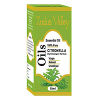 Indus Valley 100% Pure Natural & Organic, Undiluted citronella Essential Oil with Glass Dropper for Skin, Hair Care -15ml