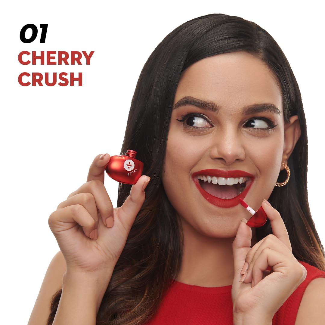 SUGAR Cosmetics LA LA Love Matte Liquid Lipstick | Lasts 18Hrs | Transferproof & Waterproof - 01 Cherry Crush