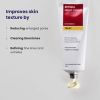 RE' EQUIL 0.1% Retinol Night Cream | Repairs Wrinkles & Fine Lines | Improves Skin Firmness | Beginner Friendly | All Skin Types | 30G