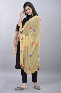 DIAMO Women's  Phulkari Chiffon Dupatta