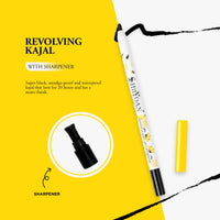 Shryoan The Glider Kajal Pencil| 24-Hr Long Stay | Super Smooth Glide | Waterproof, Smudge Proof & Fadeproof | Deep Matte Finish (1.35g)