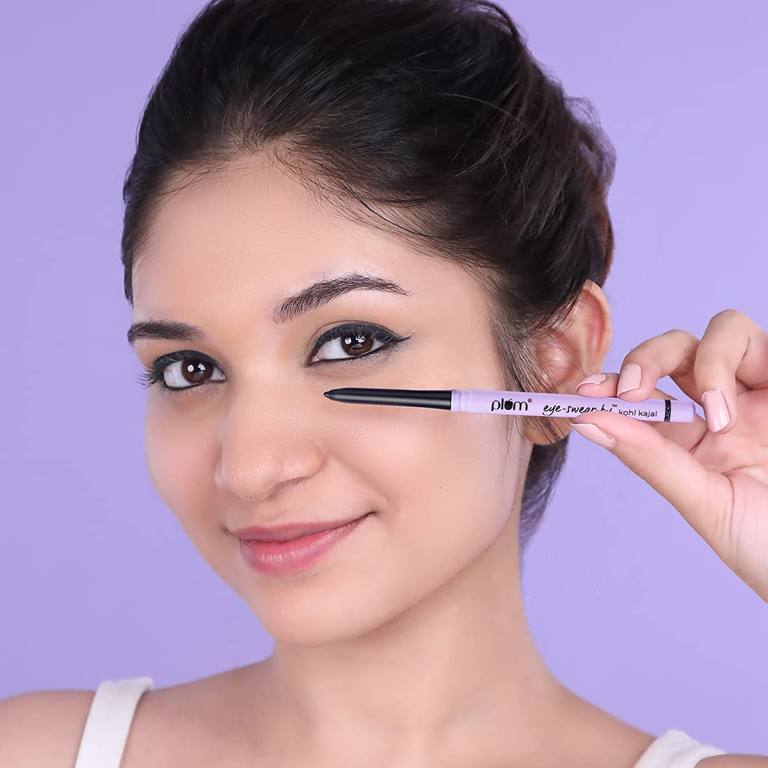 Plum Eye-Swear-By Kohl Kajal | Deep Black Kajal Pencil | Matte Finish | Smudge Proof & Waterproof | Makeup 0.35g (Pack of 2)
