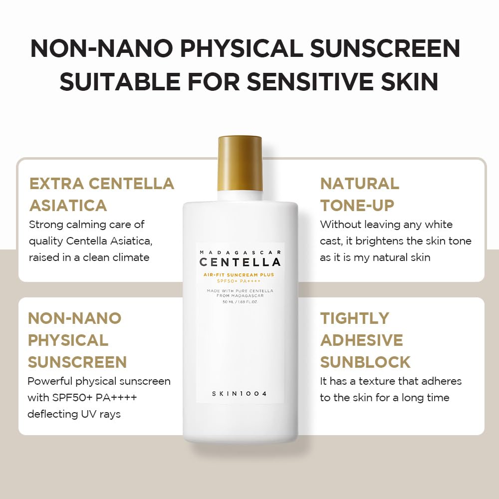 SKIN1004 Madagascar Centella Air-Fit All Skin Type Suncream Plus, Spf50+ Pa++++, 50Ml