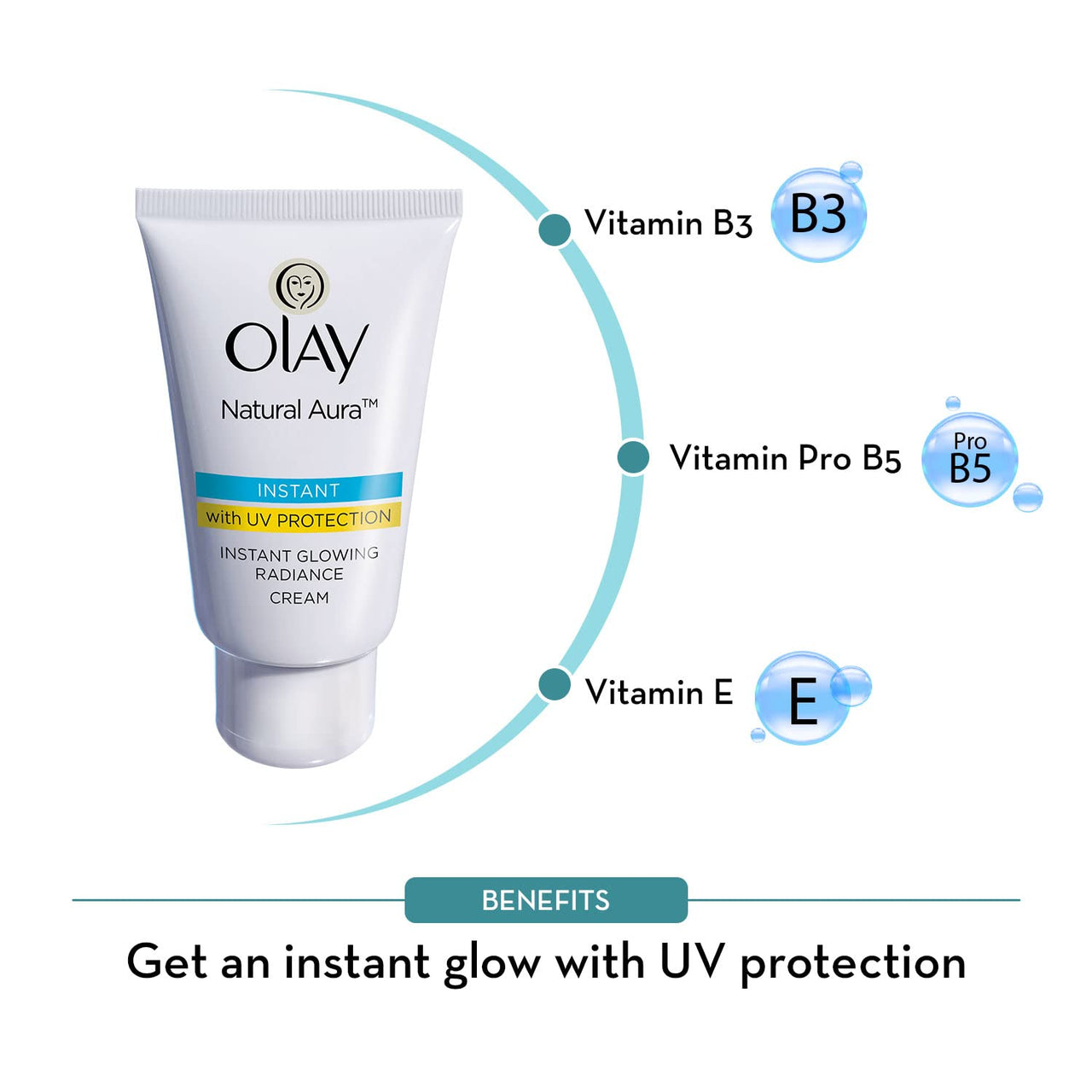 Olay Natural Aura| Vitamin B3, Pro B5, E with UV Protection| 40 gm